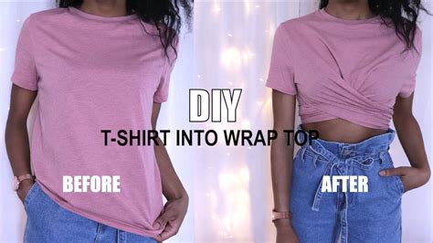 Diy Clothing Hack How To Transform A T Shirt Into Wrap Top Diy