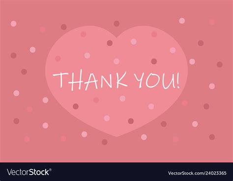 Thank You Greeting Card Pink Background Royalty Free Vector