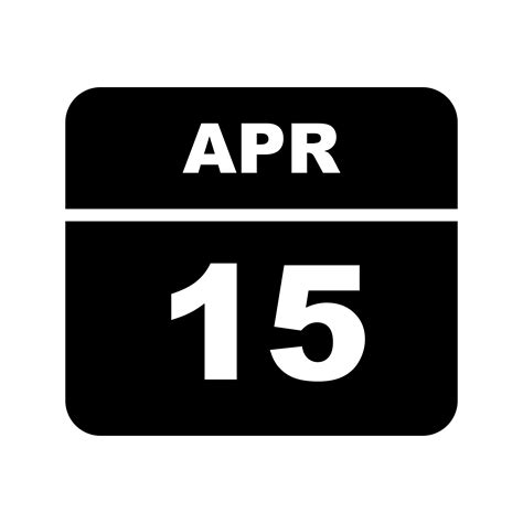 April 15th Date On A Single Day Calendar 487762 Vector Art At Vecteezy