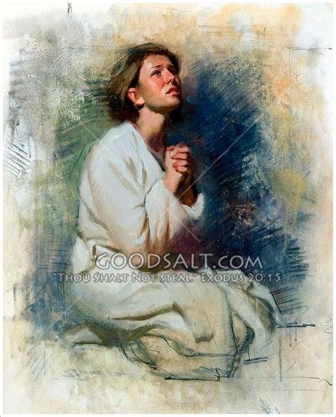In Need Kneeling In Prayer Bride Of Christ Realistic Art