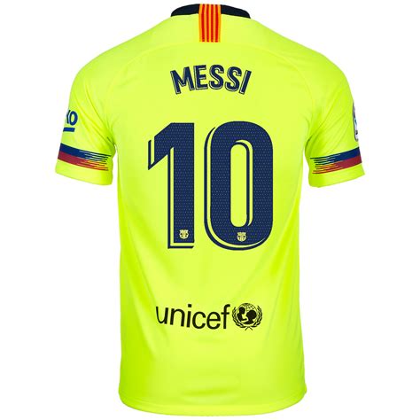 Nike Youth Barcelona Lionel Messi 10 Jersey Away 1819 Soccerevolution