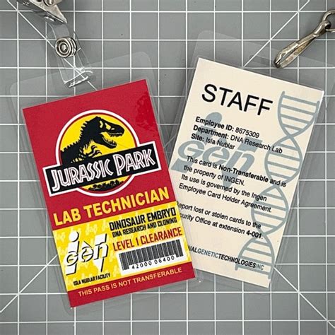 Jurassic Park Lab Tech Etsy