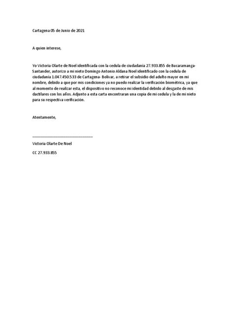 Cartagena 04 De Mayo De 2021 Carta Subsidio Adulto Mayor Pdf
