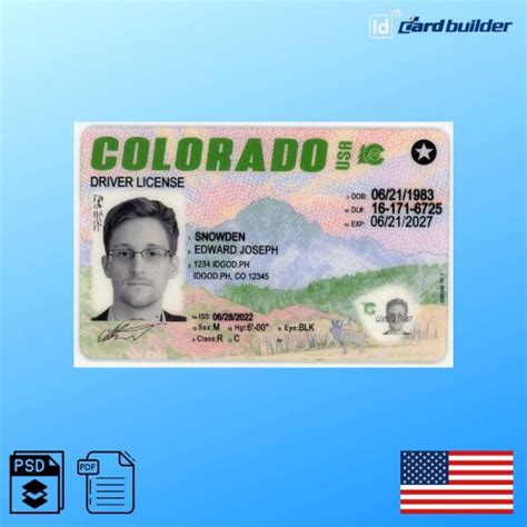 Colorado Drivers License Template