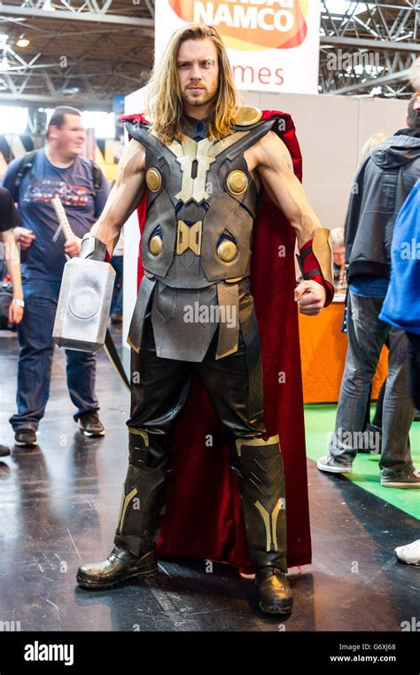 Robin Yardley From Worcestershire In Costume As Thor Attending Comic
