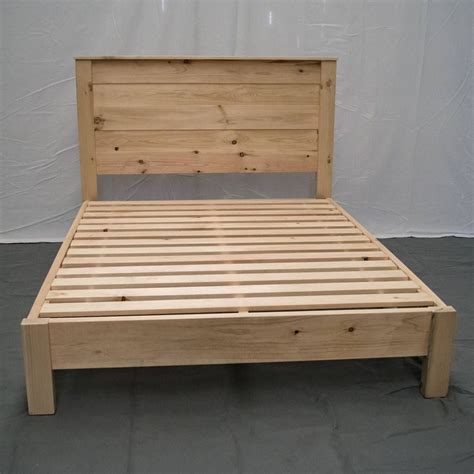 Unfinished Farmhouse Platform Bed W Headboardtraditional Platform