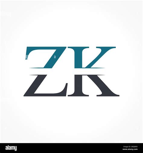 Initial Zk Logo Design Vector Template Creative Letter Zk Business