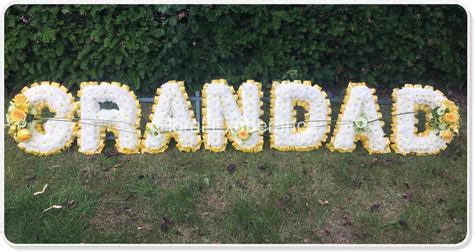 With over 100 years of combined experience, we feel that we are experts in this field, giving a wonderful service at really competitive prices. Grandad Funeral Flower Letters Wreath Tribute in White and ...