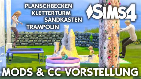 Planschbecken Sandkasten Trampolin And Kletterturm Für Die Sims 4 Als