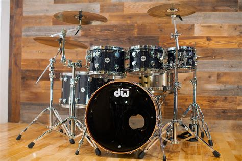Dw Collectors Series Maple Mahogany Hybrid 6 Piece Drum Kit Black I