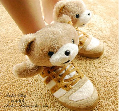 Lovers Design Cute Bear Teddy Shoes Casual Booties Ankle Boots For