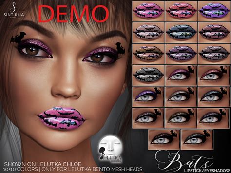 second life marketplace sintiklia lipstickandeyeshadow bats lelutka demo