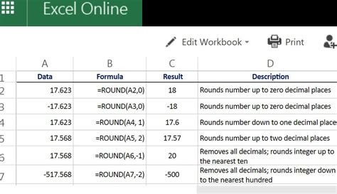 To see a quick overview of 7 ways to round in excel, you can watch this short slide show. Rounding Numbers in Excel Online