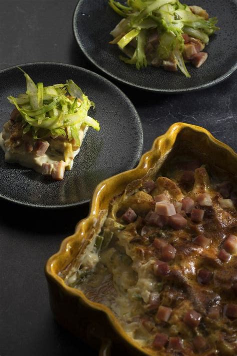 Gratin Van Bloemkool Met Ham En Asperges Duroc D Olives