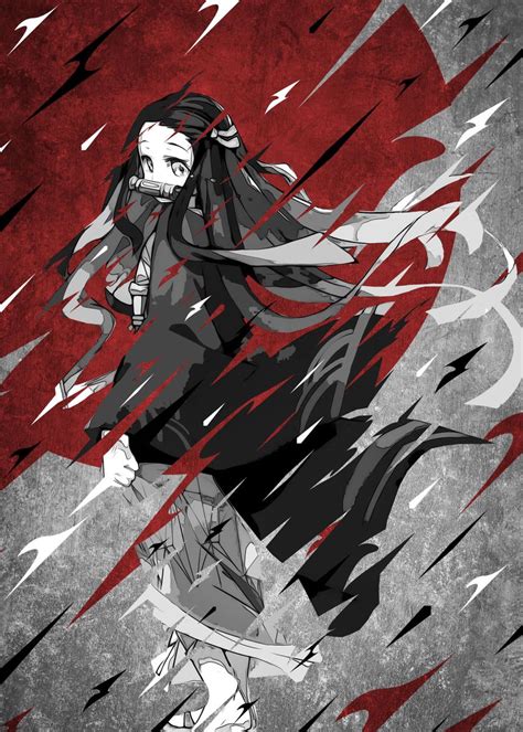 Nezuko Poster By Qreative Displate In 2021 Poster Prints Poster