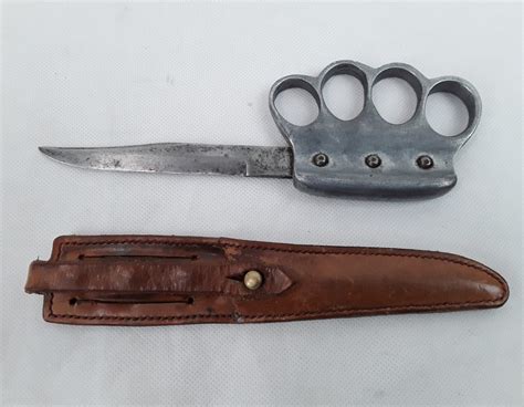 Ww1 Trench Knuckle Duster Knife By Clements With Its Original Scabbard