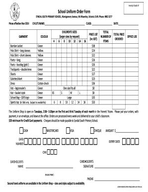 Uniform Order Form Template Fill Out And Sign Printable Pdf Template