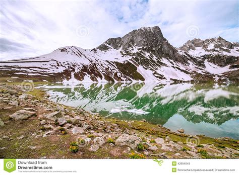 Frozen Lake Stock Image Image Of Chamonix Block Mountain 42694049