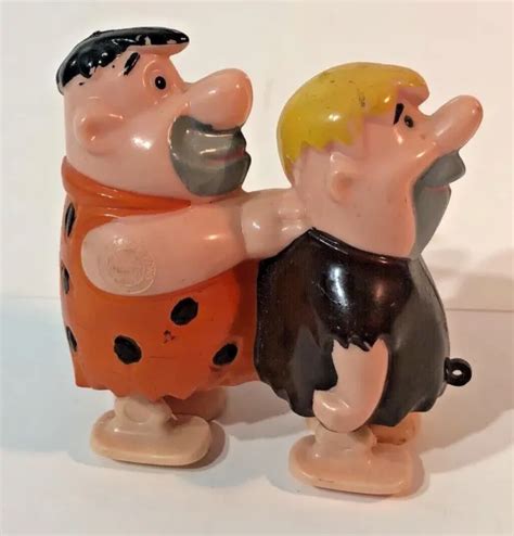 Vtg Flintstones Cartoon Ramp Walker Wind Up Toy Fred And Barney By Marx