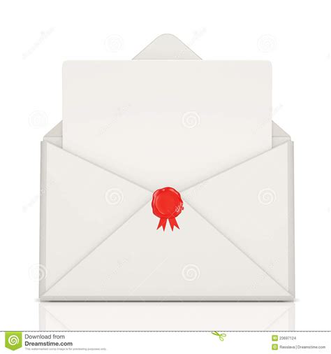 Open Envelope With Wax And Blank Letter Stock Images - Image: 23697124