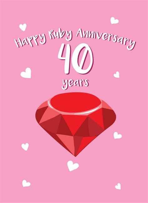 Happy Ruby Anniversary By Laura Lonsdale Designs Cardly