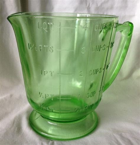 Hazel Atlas Uranium Green Cup Measuring Pitcher