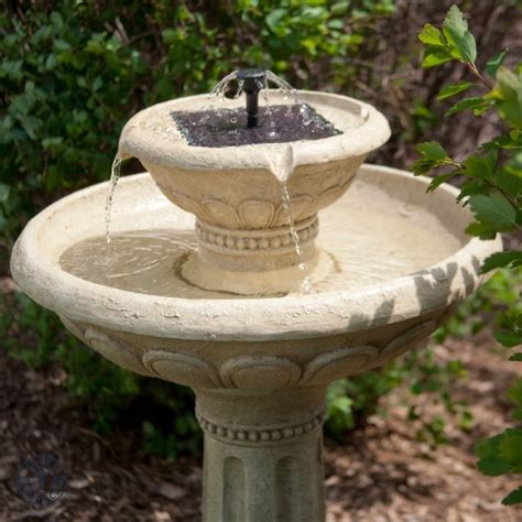 They need water to bathe regularly in order to keep their feathers in top shape for warmth and flight ability. Bird Baths Fountains Bath With Fountain And Solar Powered ...