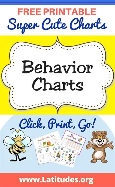 Printable Behavior Charts For Kids Acn Latitudes