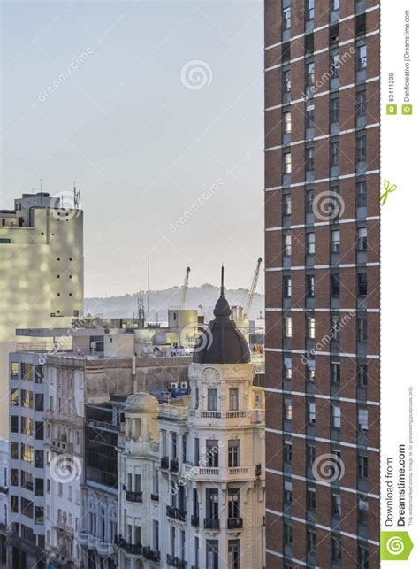 Montevideo Skyline Aerial View Stock Image Image Of Downtown Outdoor