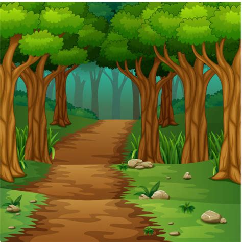 Royalty Free Dark Forest Path Background Clip Art Vector Images