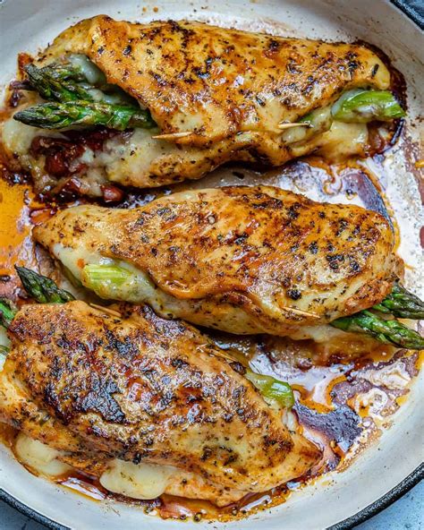 Easy Asparagus Stuffed Chicken Breast Recipe Healthy Fitness Meals