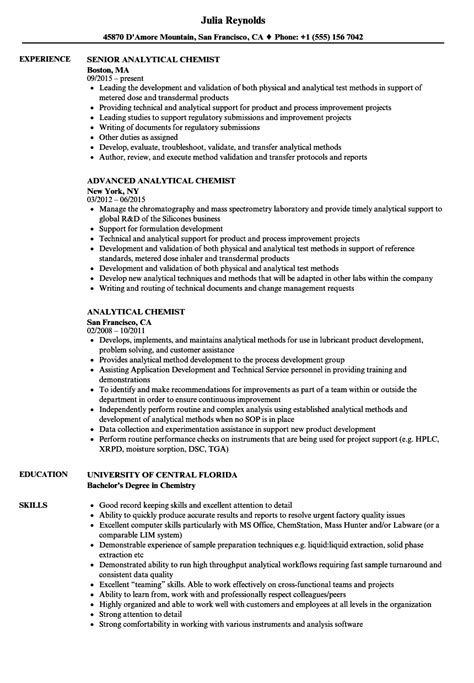 analytical chemist resume samples ipasphoto