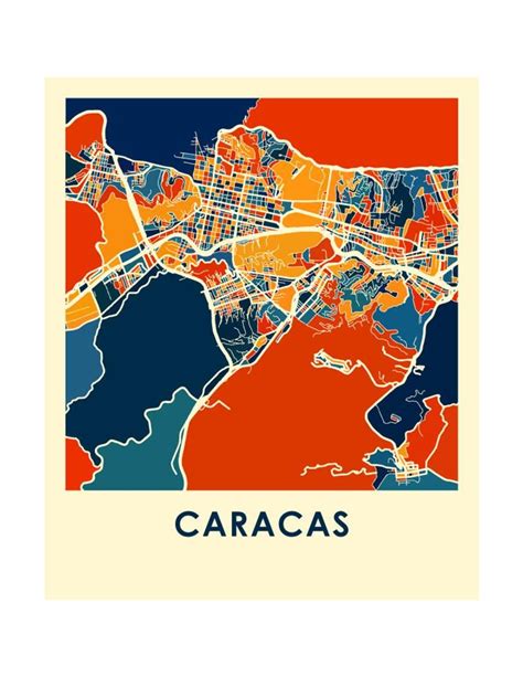 Imprimir Mapa De Caracas Mapa Afiche A Todo Color Etsy España