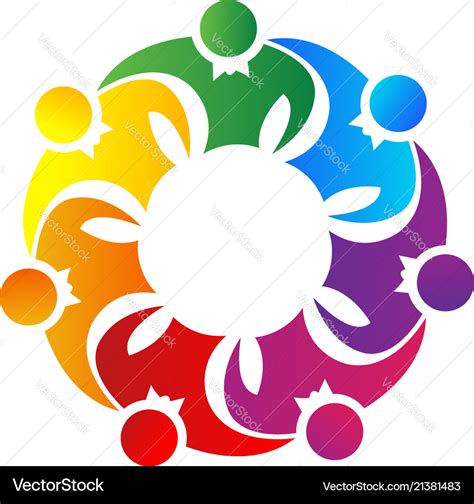 Team Of People Together Unity Logo Symbol Vector Image