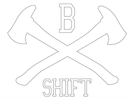 Fire Department B Shift Crossed Axes Vinyl Decal Etsy