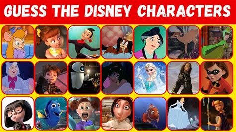 Guess 100 Female Disney Characters Disney Quiz Youtube