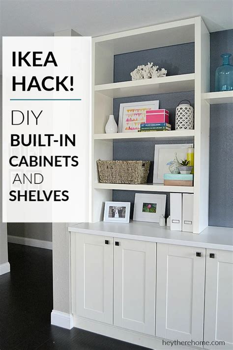 Ikea Diy Built In Hack Using Ikea Cabinets And Shelves Ikea Living