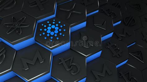 Abstract Ada Cardano Coin Cryptocurrency With Blockchain Network
