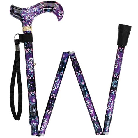 Pretty Purple Folding Adjustable Designer Derby Walking Cane With