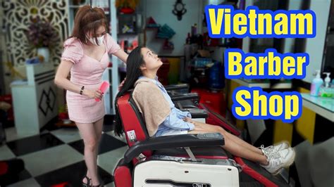 Vietnam Massage Barber Shop With Beautiful Girl Face Massage And Wash Hair In Street Ho Chi Minh