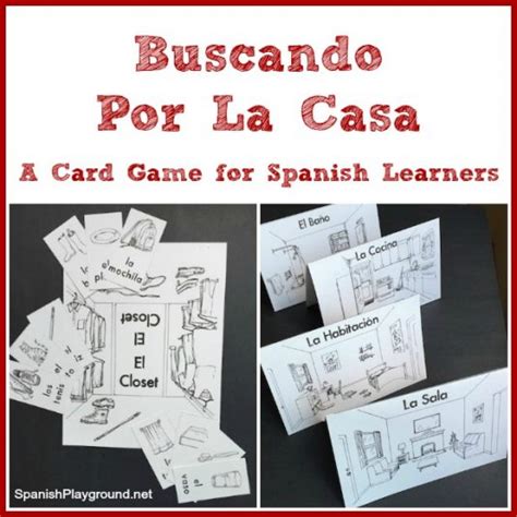 Printable Spanish Card Game For House Vocabulary Spanish Playground