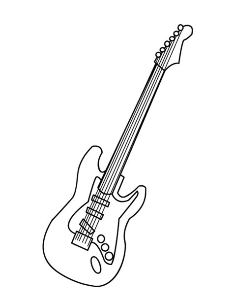 Printable Electric Guitar Coloring Page