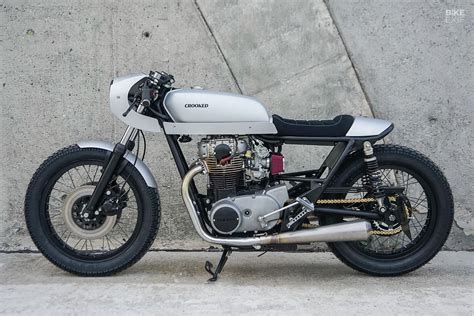Silver Vintage Custom Motorcycle Caferacer Stock Photo Download Image