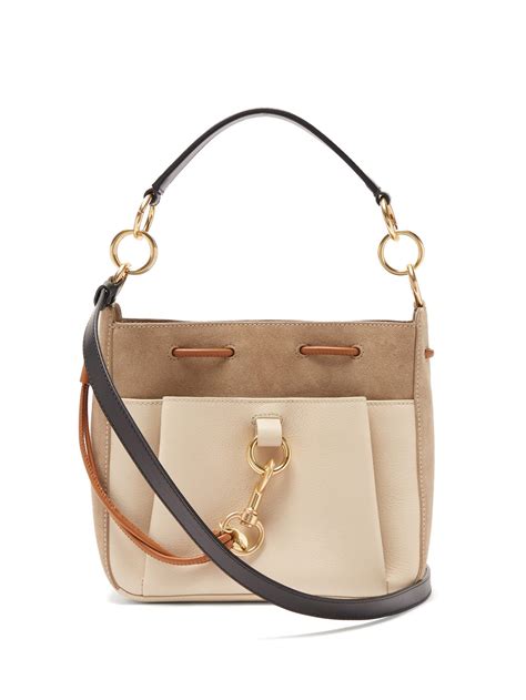 Tony Medium Suede And Leather Bucket Bag See By Chloé