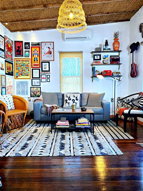 Our Eclectic Boho Adobe Living Room The Hungry Songbird