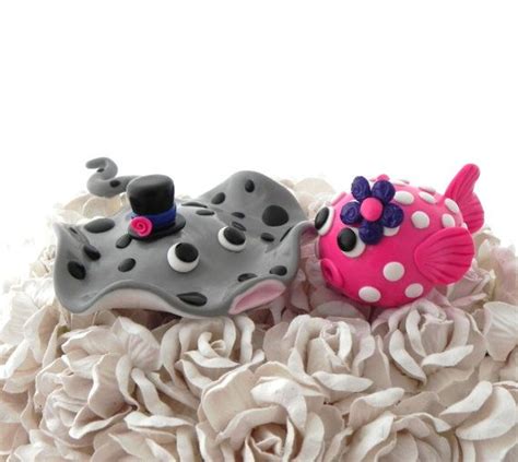 Stingray And Puffer Fish Wedding Cake Topper Funny By Lavats 9100
