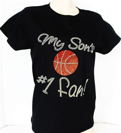Rhinestone My Son S 1 Fan T Shirt Basketball Mom Women S 3xl Basketball Mom Shirts