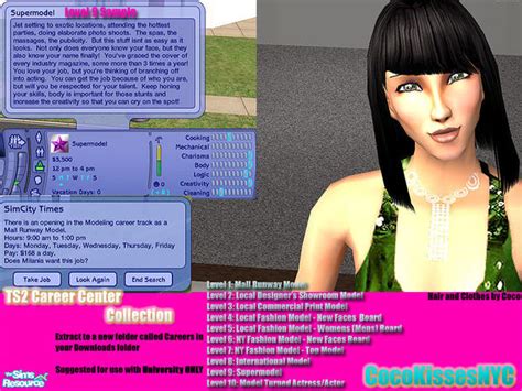 The Sims Resource Career Mod Modeling Career Track