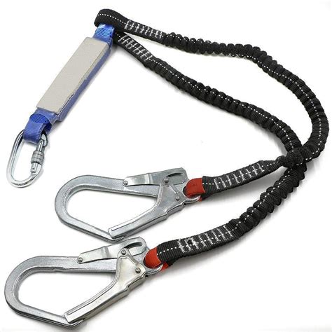 Aoneky Elastic Fall Arrest Lanyard Workwear Twin Leg Stretchable Protection Equipment With