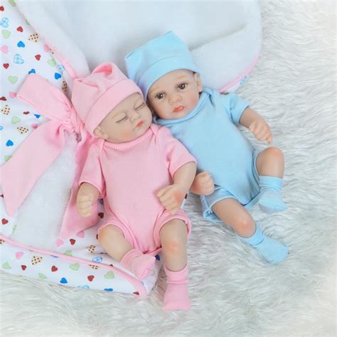 Mini Twins 10 Inch Silicone Reborn Dolls 28 Cm Doll Body Baby Toys